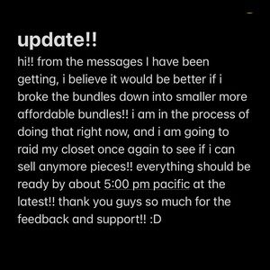 update on bundles!!